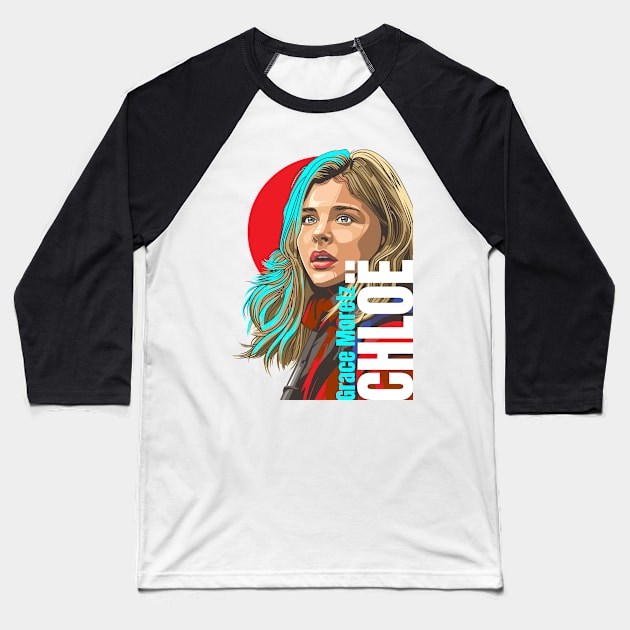 Chloë Grace Moretz Vector Baseball T-Shirt by Laksana Ardie Store